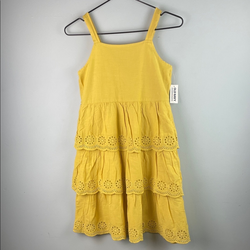 NWT Kid's Old Navy Yellow Tiered Eyelet Dress Size 10/12